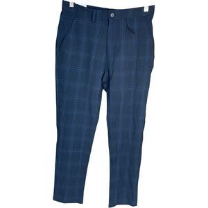 Zara Men’s The Melange Pant Plaid Trousers Black Blue
